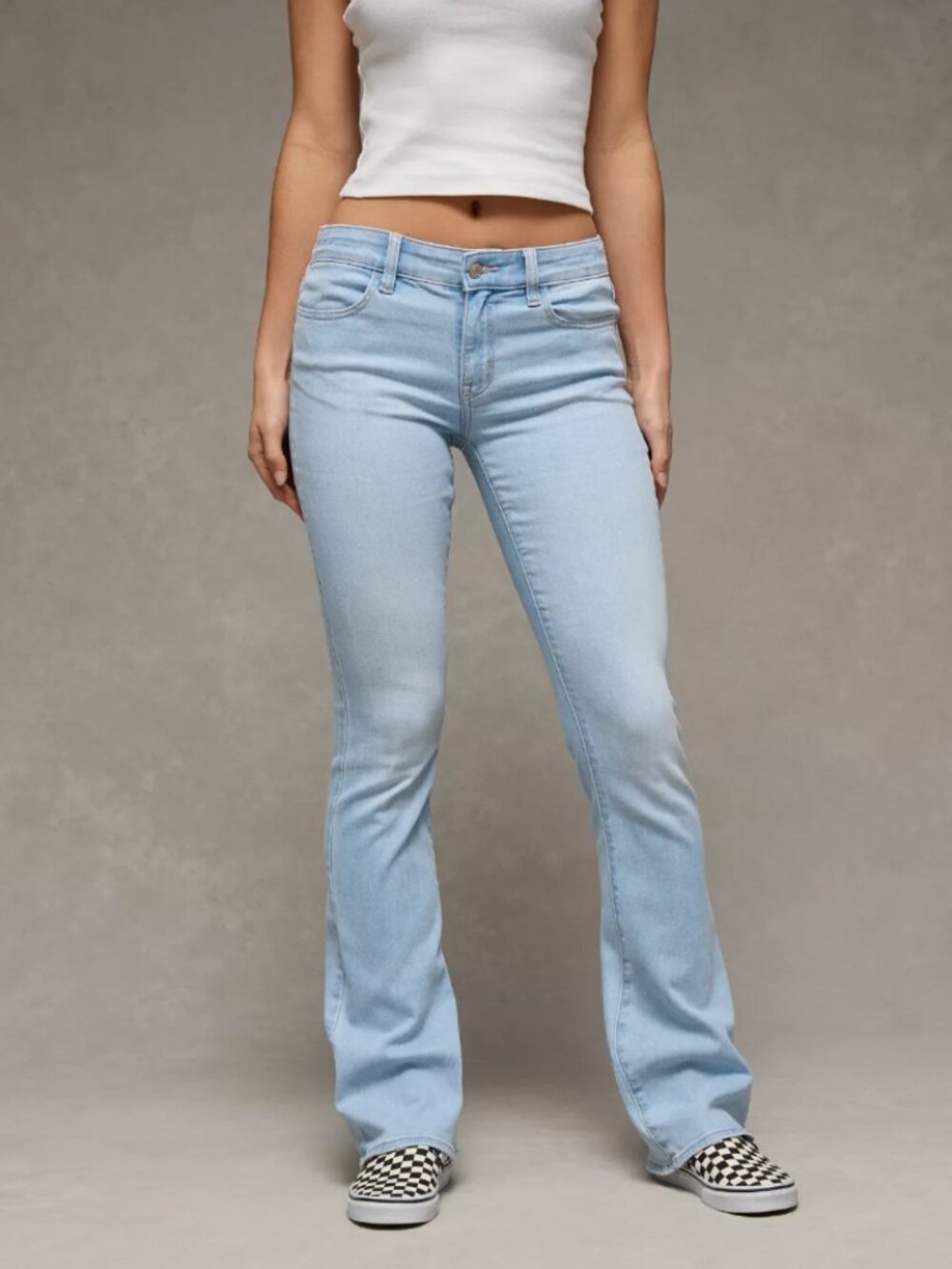 AMERICAN EAGLE WOMEN'S NEXT LEVEL LOW RISE KICK BOOTCUT JEAN LIGHT WASH SIZE 14
